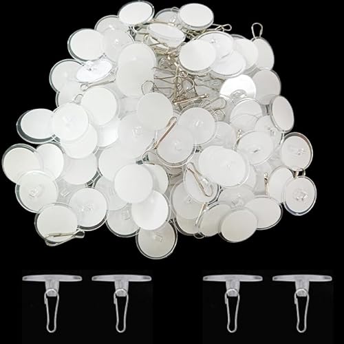 dangjuacua 100-Pack Adhesive Ceiling Hooks – Removable, No-Drill Transparent Hanging