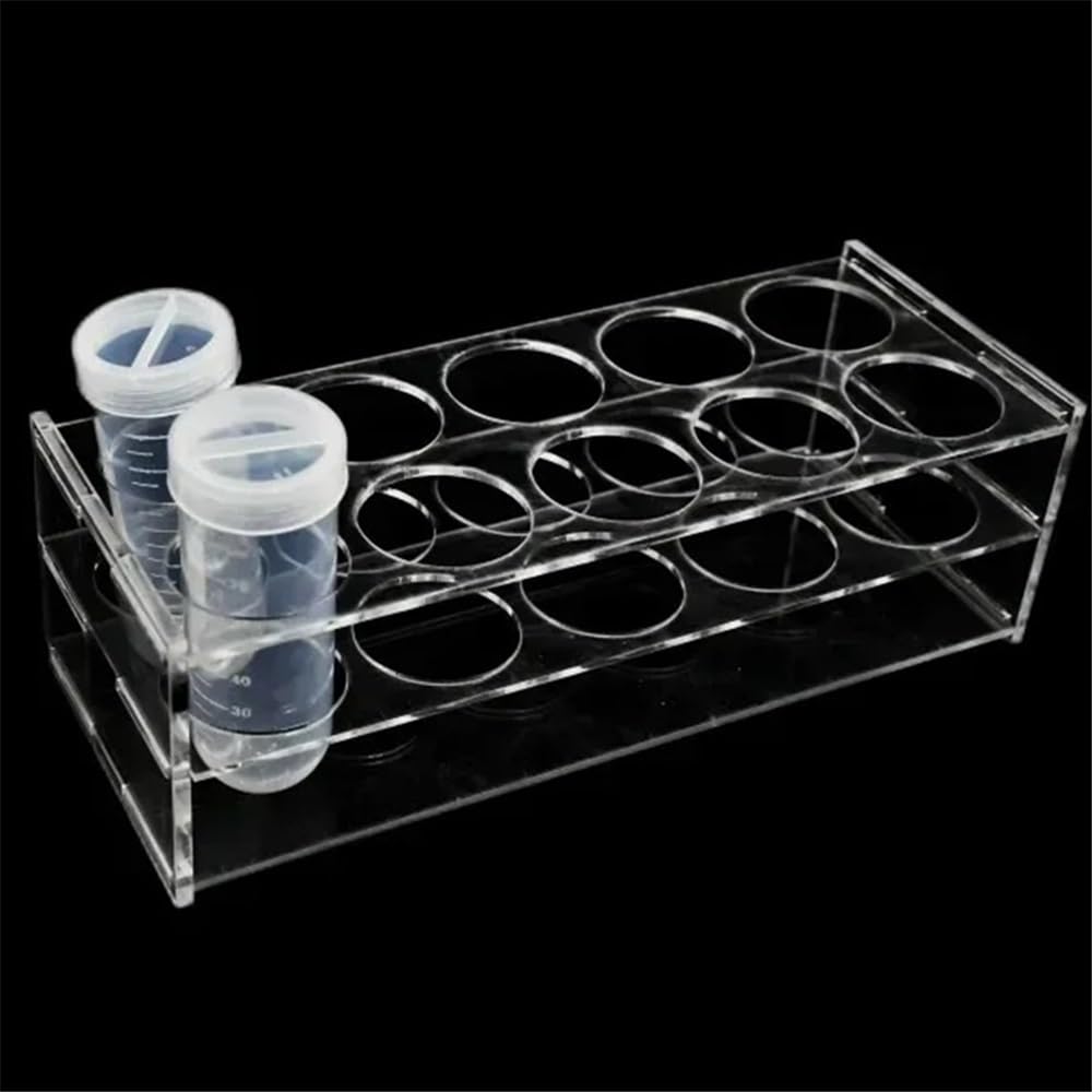 Gestell for Zentrifugenröhrchen 120 ml, Ständer for 10 Röhrchen, transparenter Röhrchenhalter, Durchmesser 45 mm