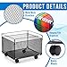 Harloon 2 Pack Mesh Rolling File Carts with Wheels Hanging Files Metal File Crate Organizer Black Rolling Organizer Foldable Storage Cart Box for Folders Office Supplies, Black, 15