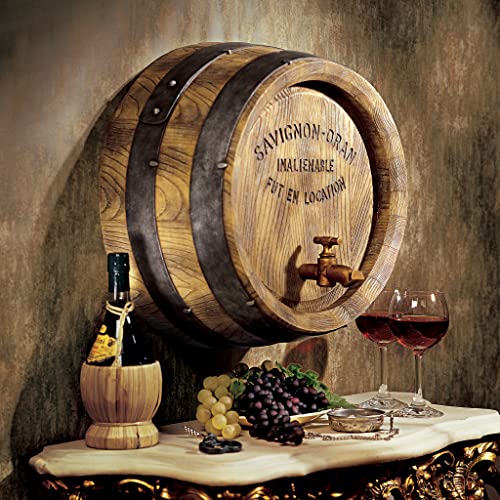 Design Toscano French Vineyard Decor Wine Barrel Wall Sculpture