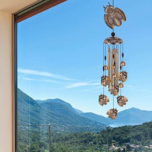 Solawindchime Insect Wind Chimes Outdoor, Insect Bronze Wind Chime, Gift Wind Chime, Insect Lovers Wind Bell, Gifts For Women, For Home, Garden, Indoor, Outdoor Decoration, Garden Ladybug Wind Chime #TOP7
