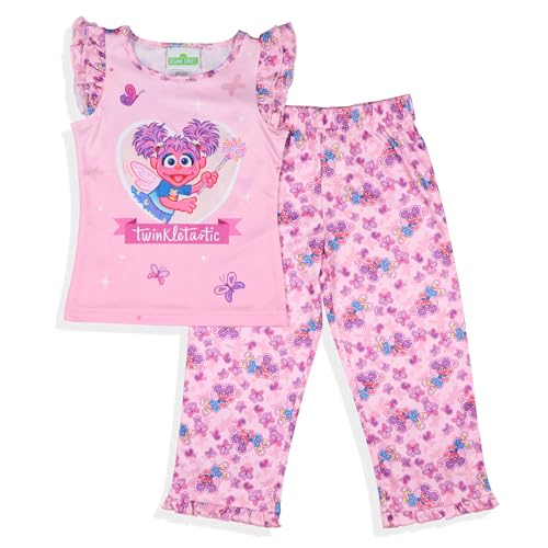 Sesame Street Toddler Girls' Abby Cadabby Ruffle Pant And Shirt 2 Piece Pajama Set Loungewear Sleepwear2