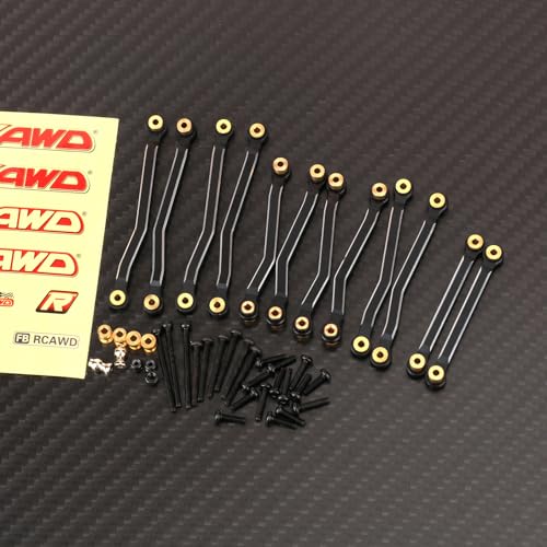 Image of RCAWD Arktos Full RC Linkage Installed Set 12pcs Toe Links for Hobby Plus HB 1 /18 CR-18P 6X6 Front Center Rear Tie Rod Upgrade Parts Black