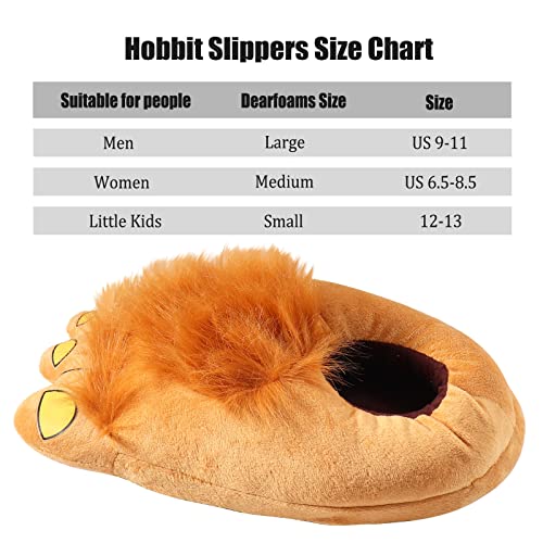 Hobbit Feet Slippers Furry Monster Novelty Warm Winter Plush Bigfoot Indoor House Shoes for Adults Kids2