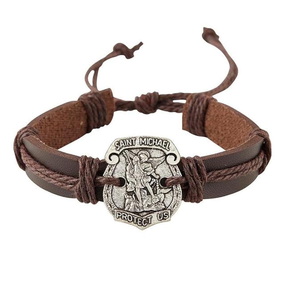 【SAINTMICHAEL】6PANEL LACERATING Amazon.com: Saint Michael Leather Bracelet, Brown Adjustable