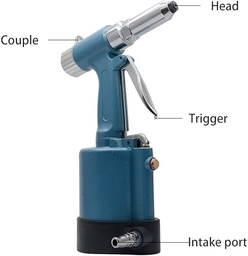 Miniatura 4 de MASO Pistola de remache neumática, juego de pistola de remache neumática, herramienta de remache de aire hidráulico con 14 pulgadas 316 pulgadas 532