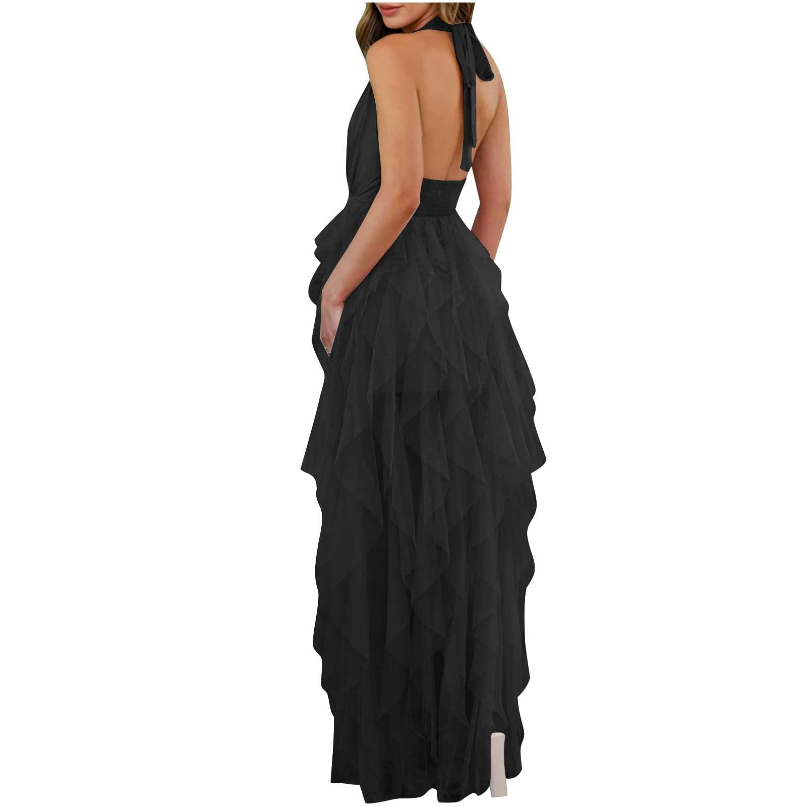 Vestiti Estivo Donna da Spiaggia Vestito Lungo Vestiti Estivi Casual Curvy Eleganti Scollo a V Senza Maniche Vestito Boho Fiore Stampato Maxi Lunga Sexy da Cerimonia