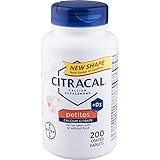 Citracal Petites, Highly Soluble, Easily Digested, 400 mg Calcium Citrate with 500 IU Vitamin D3, Bone Health Supplement for Adults, Relatively Small Easy-to-Swallow Caplets, 200 Count