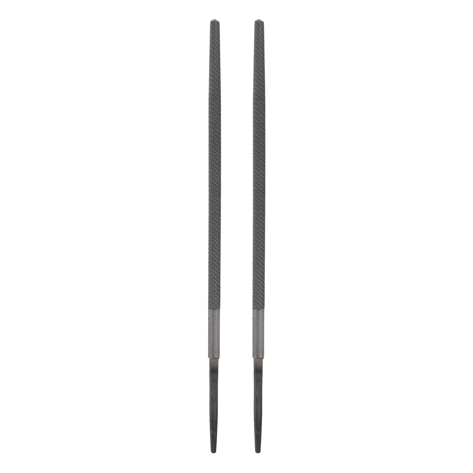 sourcing map 2 Pcs 6" Round Medium Cut File Double Cut Teeth Medium Metal File High Carbon Steel T12 Without Handle for Metal Wood Finishing Roughing, Grey