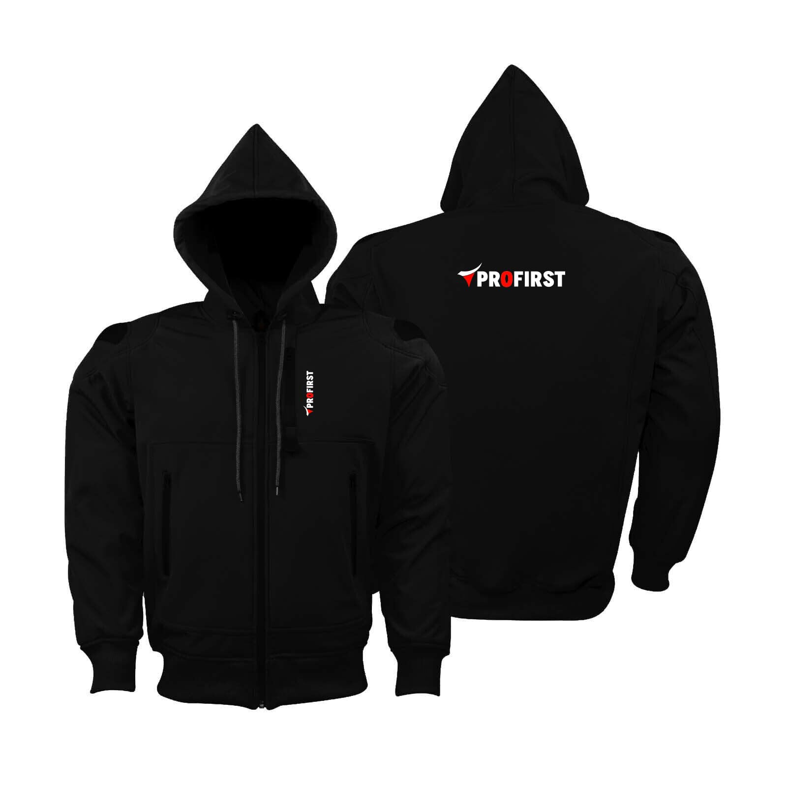 Inflori Men's Black Motorbike Motorcycle Hoodie Protective Clothing Softshell Hoodie Jacket For Riders Ce Armored With Extra Shell Protection At Shoulders (Uk, Alpha, 4XL, Regular, Regular, )
