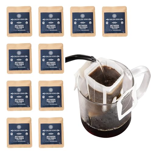 Salish Kinh Vietnamese Pour Over Coffee | Between the Pines Blend | Medium Roast | 10 Pack | Single-Serve | Portable | Single Origin | Direct Trade | Indigenous Produced