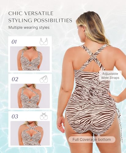 Image of SHAPELLX Tummy Control One Piece Swimsuit with Mesh Wrap Skirt Swim Dress