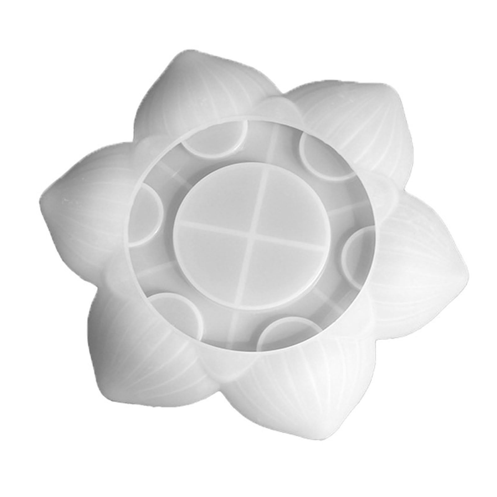 Kalttoy 6 Cavities Silicone Mold Floral Silicones Molds Easy Demolding for Epoxy Resin Stand Tealight Holder Flower Base