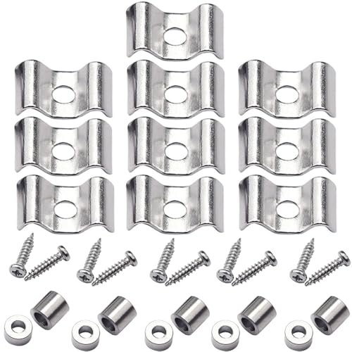 5 Sets Electric Guitar String Trees Guides Retainers with Mounting Screws for Fender Strat or Tele Style Electric Guitar, Silver