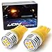 iJDMTOY (2) Amber Yellow 4-SMD High Power LED Side Mirror Replacement Bulbs For 2007-2014 Toyota FJ Cruiser