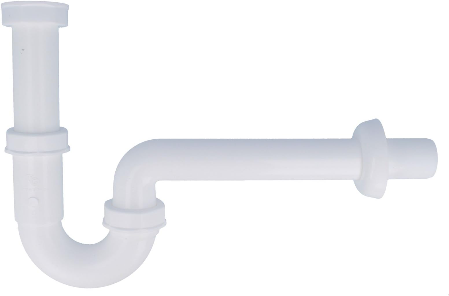 Tecuro 1 1/4-Inch Plastic White Tubular Siphon for Basin with 110mm Dip Tube