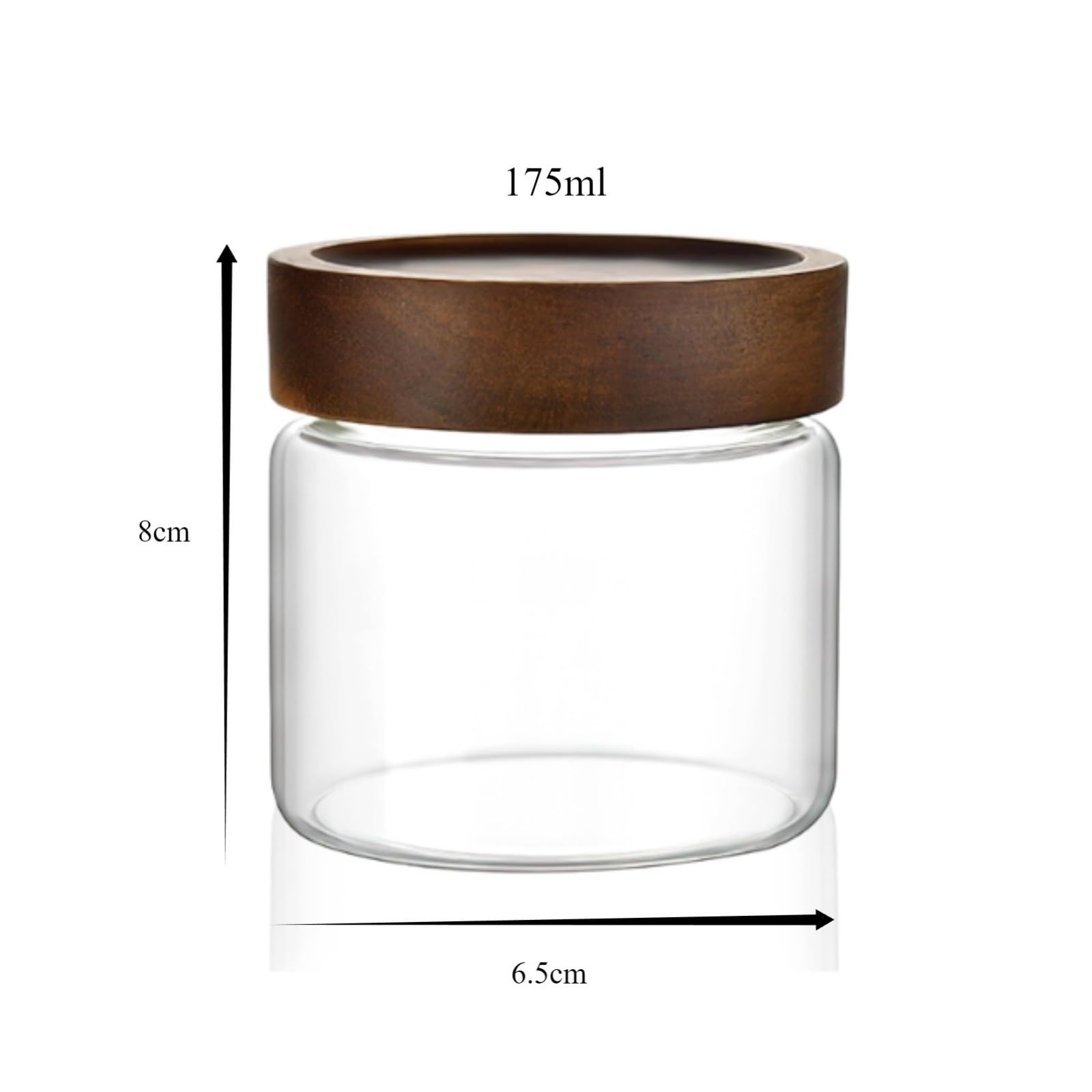 Vorratsgläser mit Deckel Set Mit 3 Vielseitigen Glasbehältern Luftdichtem Holzschraubdeckel, Heimdekoration Aufbewahrungsgläser Küche(175ml)