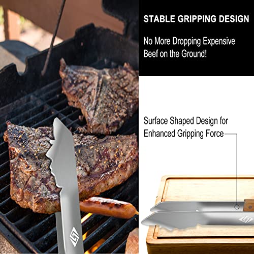 Charcoal BBQ Accessories, Gas Grill Tongs, 17 Inch Long Barbecue Tools, Tongs for Grilling, Dad Gifts, Gifts for Men. - Image 3