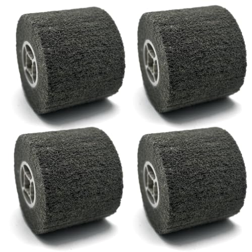 Image of 4 Pcs 60 Grit Stripping Drum 4.7 inch x 4 inch | Abrasive Drawing Polishing Wheel, Surface Conditioning Tool Drum, For Metal Rust Paint and Coating Removal