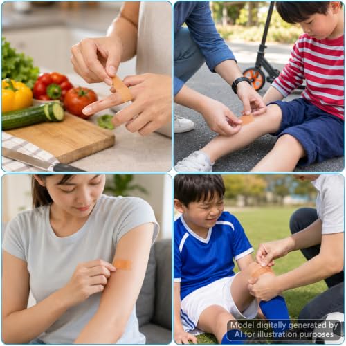 400 PCS Waterproof Adhesive Bandages 15 Sizes Variety Pack Assorted Bandaids Bulk Flexible Adhesive Bandages Breathable Sterile Fabric for Fingertip Protect Wound Care First Aid Kit Refill - Image 6