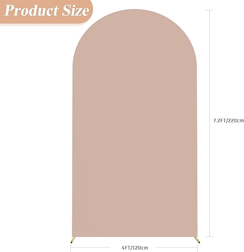 Miniatura 2 de Fomcet Cubierta de arco de boda de 7.2 pies, tela ajustada de elastano de 2 lados, cubierta de arco de tela redonda para fiesta de cumpleaños, baby