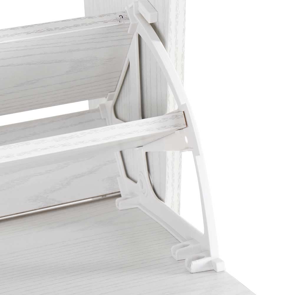 BAKAJI Scarpiera Portascarpe in Legno MDF con 3 Ante Porta Scarpe a Ribalta Maniglie in Metallo Doppia Profondità Dimensioni Compatte Slim 63 x 24 x 115 cm Ingresso Casa (Bianco Frassinato)