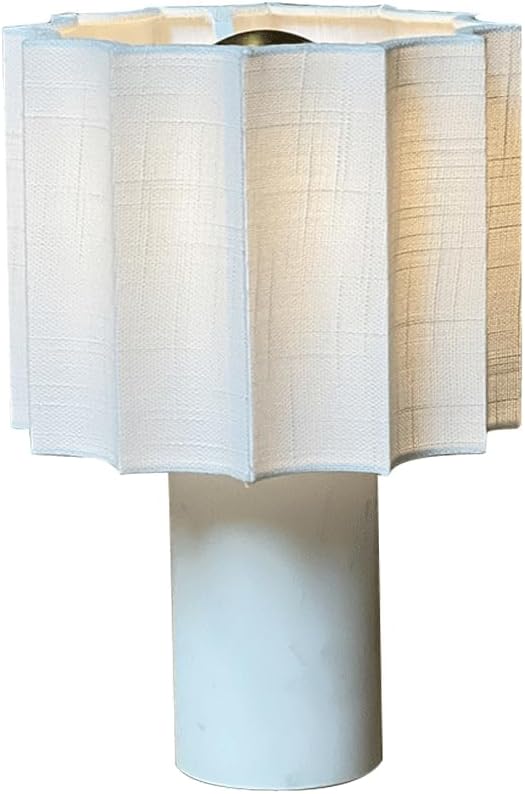 Portable LED White Marble Desk Lamp with Touch Switch, 3-Speed Adjustable Brightness, Rechargeable, Fabric Lampshade, Outdoor Camping Lamp.