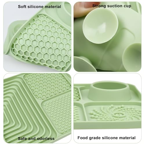 Tapete de lambida com alimentador lento, tapete para lamber cães com ventosas para comida e água, ta