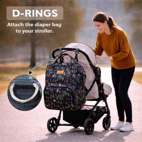 Image of Motherly Patented Diaper Bag Backpack for Moms | Waterproof Baby Travel & Maternity Bag |Spacious Nappy Bag with Multiple Compartments, Insulated Bottle Pockets & Warranty (VivaLuxe Series)