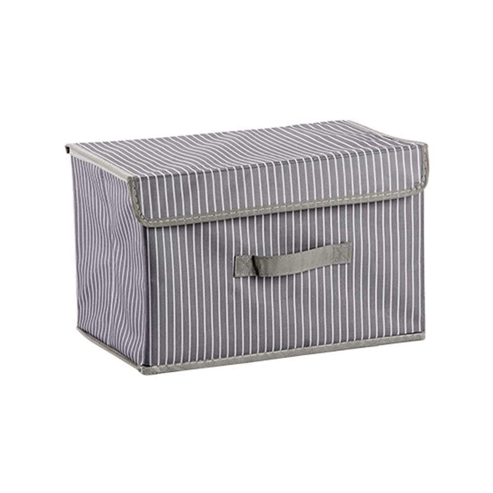 ETRGFTHU Household Clothing Storage Box Foldable Non-woven Organizing Box Dust-proof Design with Cover Under-bed Sundries Storage Moisture Proof(Grey)