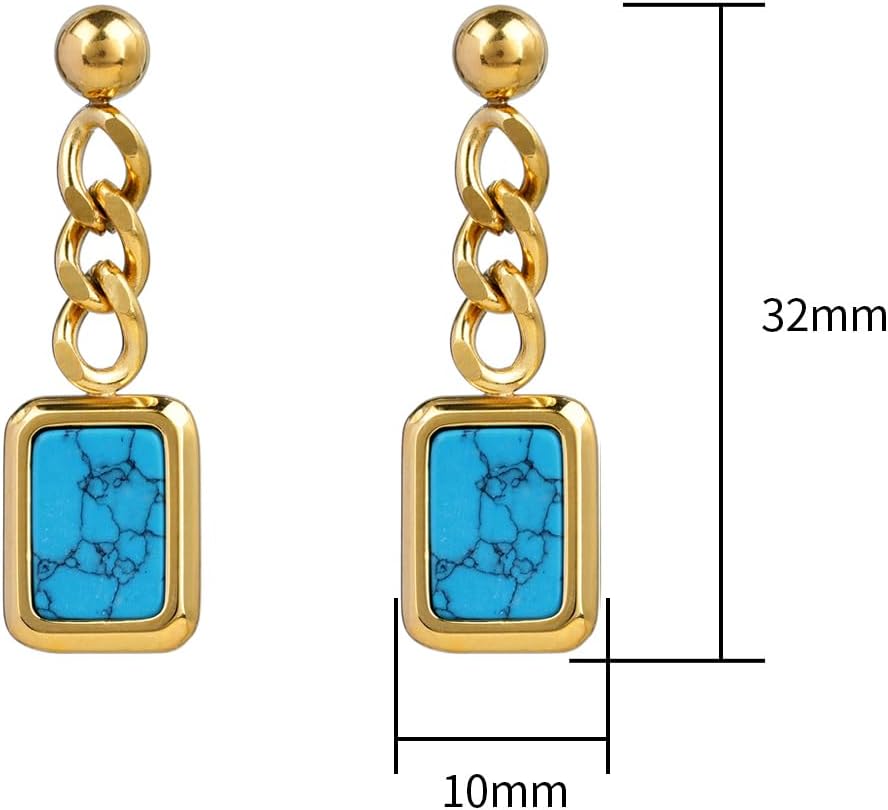 Abalone/White Shell Dangle EarringsTurquoise/Malachite/Shell Earrings Jewelry Gift for Women - Image 7