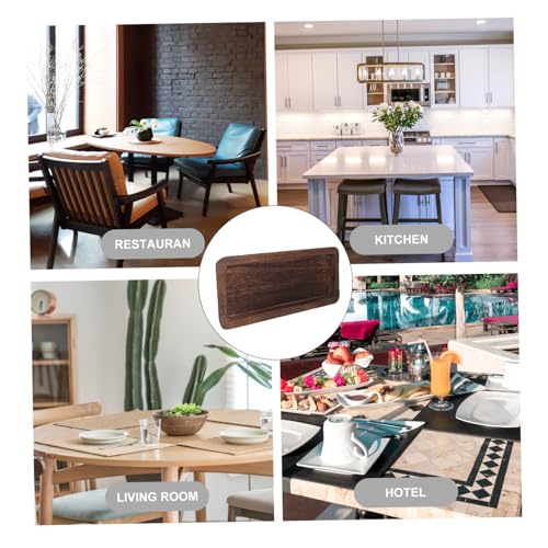 Plateau de service en bois long pour centre de table rustique et bougies