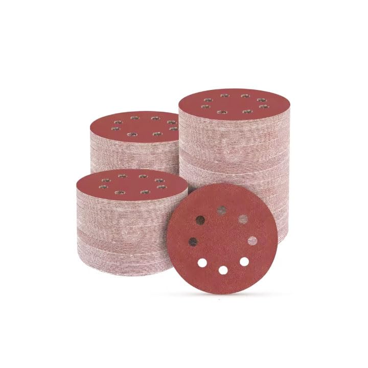 Velcro Sanding Disc | Aluminium Oxide | Hook & Loop 8-Hole Sanding Sheet for Wood, Metal, Wall & Paint Removal | 7-Inch (Grit 320, 25)-image-14