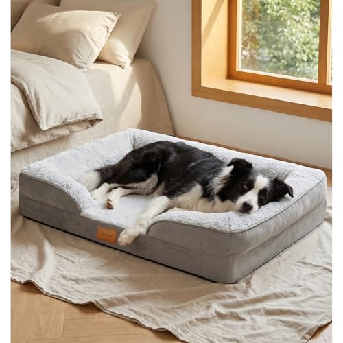 Image of Orthopedic Dog Bed,Waterproof Memory Foam Dog Bed with Washable Removable Cover, Featuring Waterproof Lining and Non-Slip Base,Bolster Dog Couch,Suitable for Use with Dog Crate and Indoors.