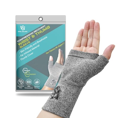 Vital Salveo-Compression Recovery Wrist and Thumb Support Sleeve For Tendonitis Carpal Tunnel Arthritis Wrist Pain Relief Fitness Daily Use For Men and Women(1PC)-Medium