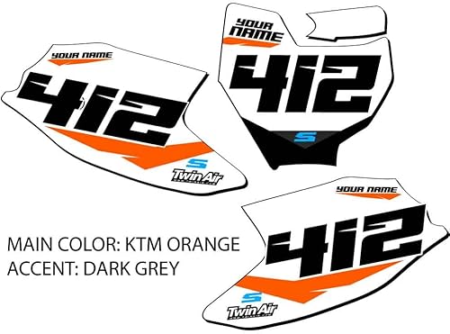 Miniatura 2 de 2019-2023 SX 50 SG64 Custom MX Number Plates Senge Graphics Kit compatible con KTM