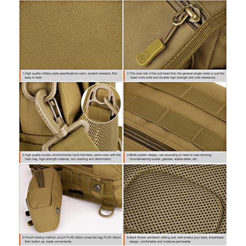 Sac militaire Molle idéal pour cyclisme et camping sauvage