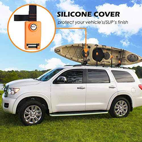 Lovinouse 2023 Upgraded 2 Pack Lockable Tie Down Strap, With 3 Stainless Steel Cables, For Lashing Locking Kayak, Bike, Surfboard, 10 Feet Each #TOP2