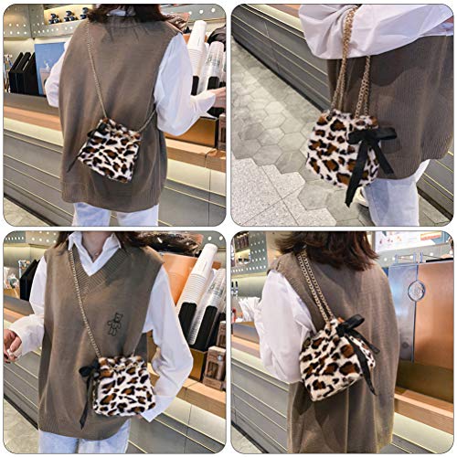 KESYOO Bolsa de Ombro de Pelúcia da Moda Bolsa de Corpo Cruzado para Mulheres Senhora (Branca)