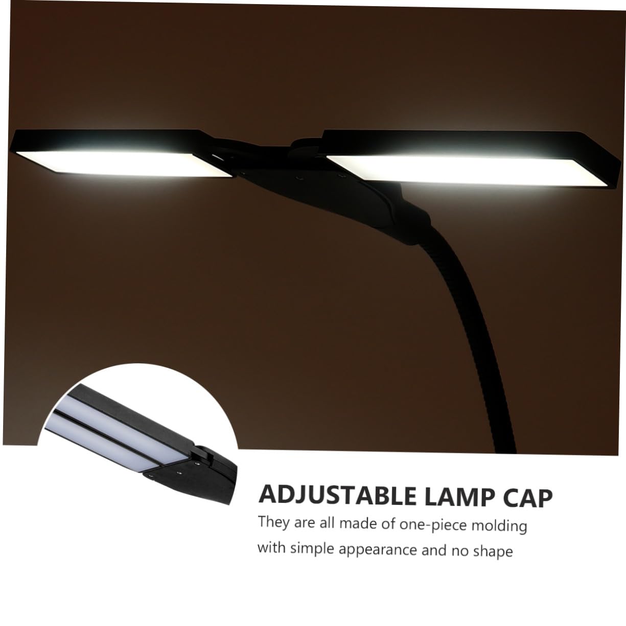Toyvian Lampe de Lecture Réglable pour Pupitre Musique en Abs Noir, Double Alimentation USB et Piles Aa, Lumière Douce Qui Ne Fatigue Pas les Yeux
