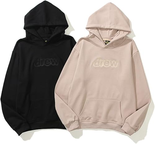 Miniatura 2 de Uiwuqh Drew Hoodie Embroidered Letters Crew Neck Pullover Long Sleeve Sweatshirt Hip Pop Casual Trend Hoodies