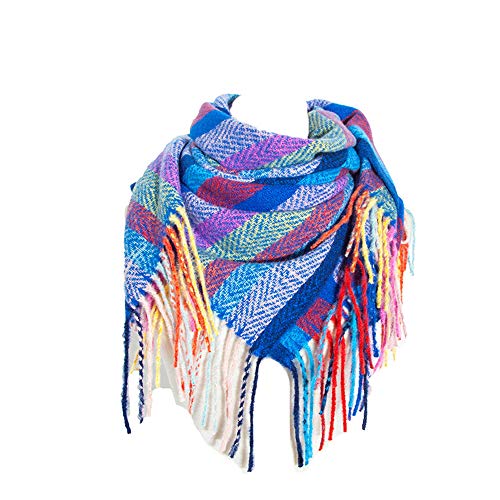 Fashion Colorful Stripe Tassel Pashmina Large Wrap Shawl Fall Winter Scarves