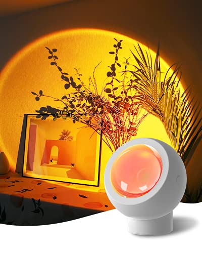 YEELIGHT Sunset Lamp, Sunset Light Projection Led Light, 360 Degree Rotation Night Light Sunset Lamp Projection, Romantic Projector for Home Party Living Room Bedroom Decor (Sunset Red)