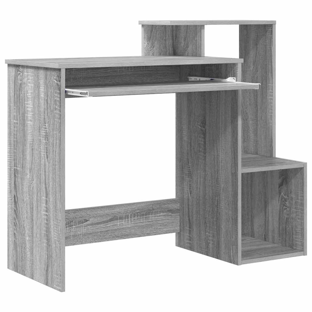 Scrivania Grigio Sonoma 106 x 41 x 88.5 cm Legno lavorato con vano