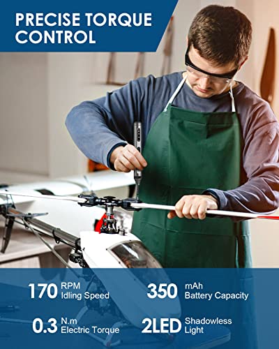 Vastar Präzisions Elektrischer Schraubendreher Set, 52 in 1 Mini Akku Elektroschrauber mit LED-Licht, Magnetische Electric Screwdriver Aufladung für phone, Spielkonsole, Kamera, Uhr, Laptop – Bild 5