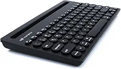 C3TECH Teclado K-BT200BK sem fio Preto - Conexão bluetooth, alterna digitação entre computador, tablet e smartphone, Funções multimídia, Layout PT/BR