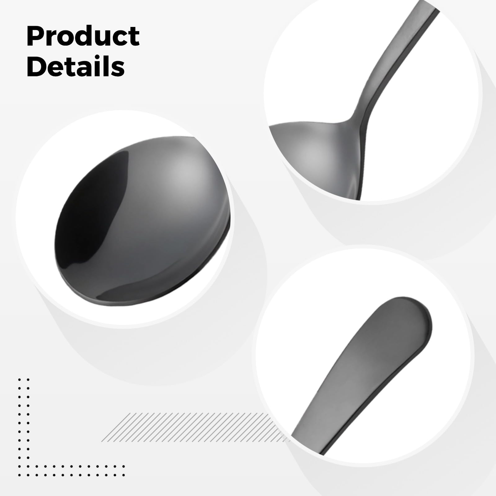 Lot de 2 cuillères de coffee cupping, 16,2 cm en acier inoxydable 304 avec revêtement noir, cuillère à café pour torréfacteurs, nettoyage facile, poids de 50 g