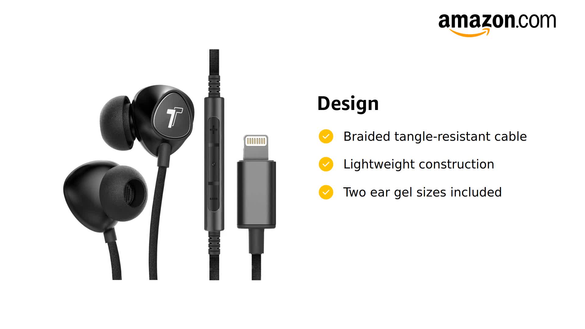 Amazon.com: Thore iPhone Earphones (Apple MFi Certified) V110 in