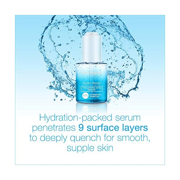 Neutrogena Hydro Boost Hyaluronic Acid Serum For Face with Vitamin B5, Lightweight Hydrating Face Serum for Dry Skin, Oil-Free, Non-Comedogenic, Fragrance Free, 1 oz