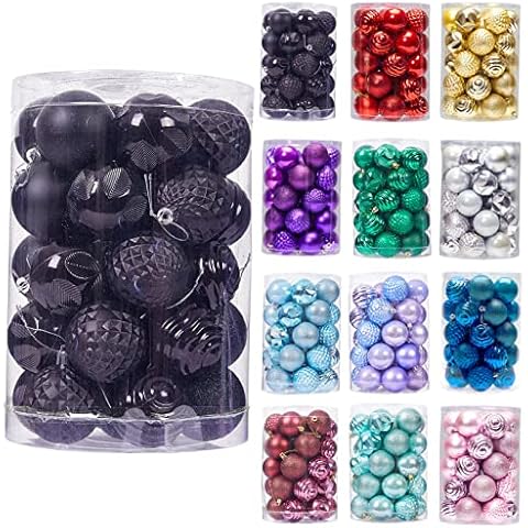 34ct Christmas Ball Ornaments Shatterproof Christmas Hanging Tree Decorative Balls for Party Holiday Wedding Decor Black, 2.36",60mm Cover